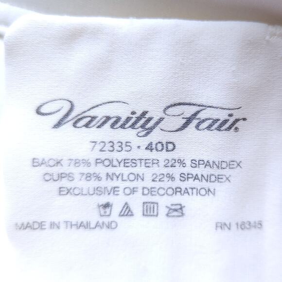 Vanity Fair Body Care Wireless Bra 72335 Size 40D Cream Wirefree Back Closure - Picture 5 of 5
